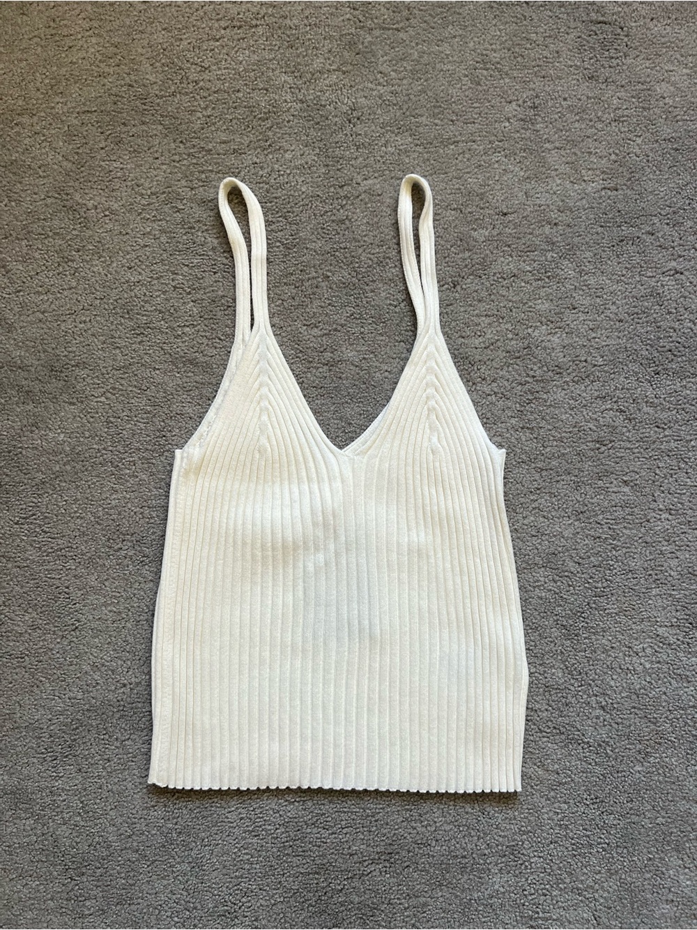 H&M Ribbed V-Neck Camisole - Cream